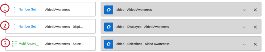 three fields that make up the stacked data