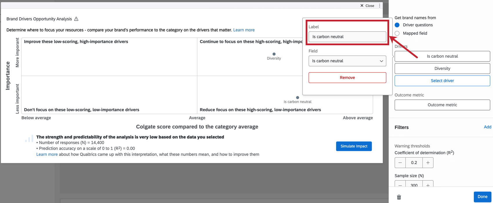 Alterar rótulos de métricas.