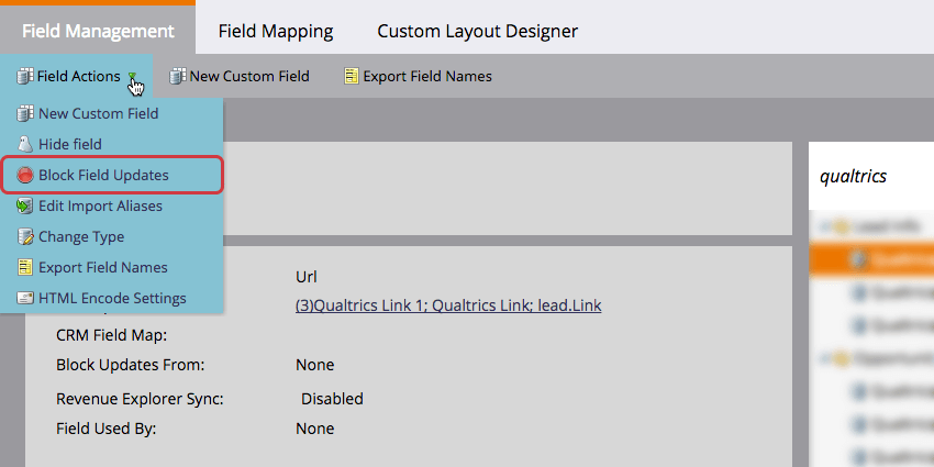 フィールドアクションでフィールドの更新をブロックする