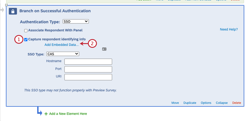 enabling capture respondent identifying info