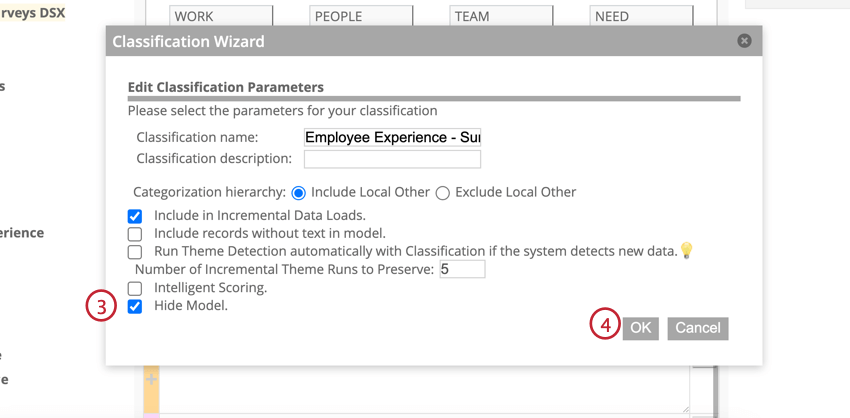 Oculte el modelo y luego haga clic en Aceptar