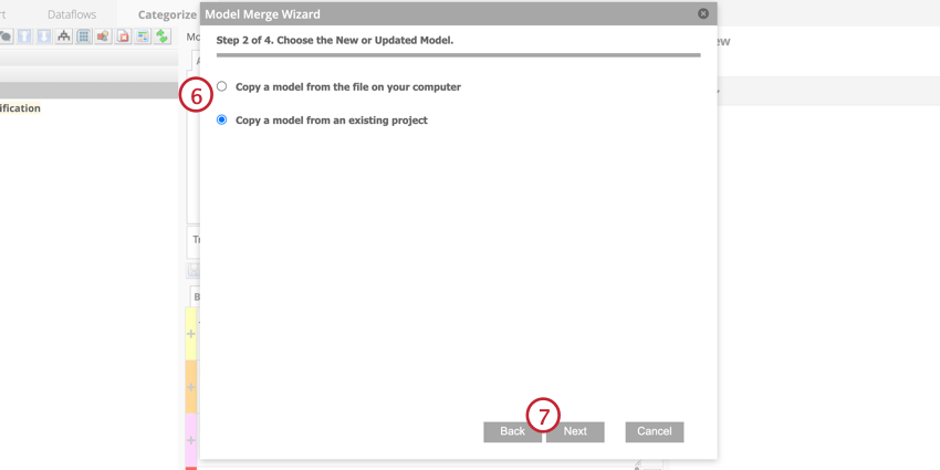 Copy a model from either a file or an existing project