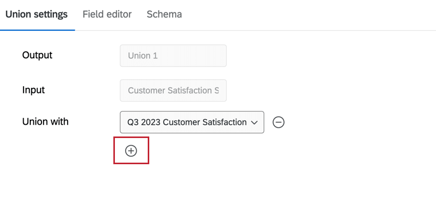 Sinal de mais para adicionar mais opções ao sindicato