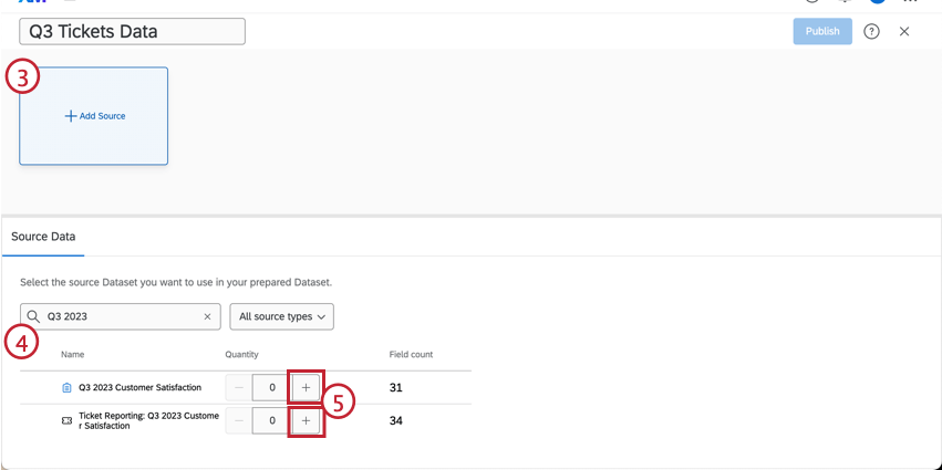Add survey and data sources