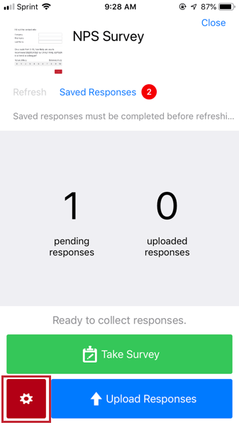 image of the manage button designated by a gear icon