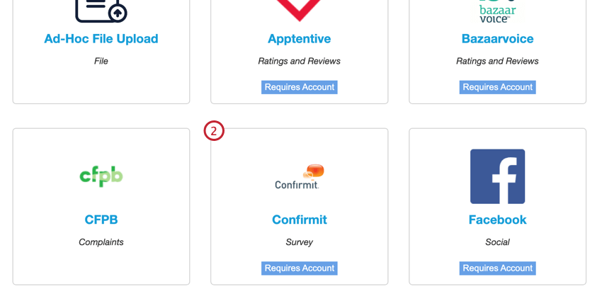 Confirmit app dans la sélection des médias