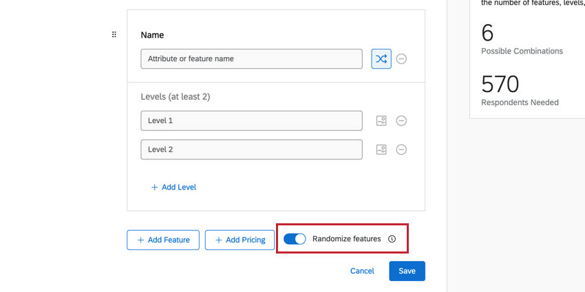Randomize features switch