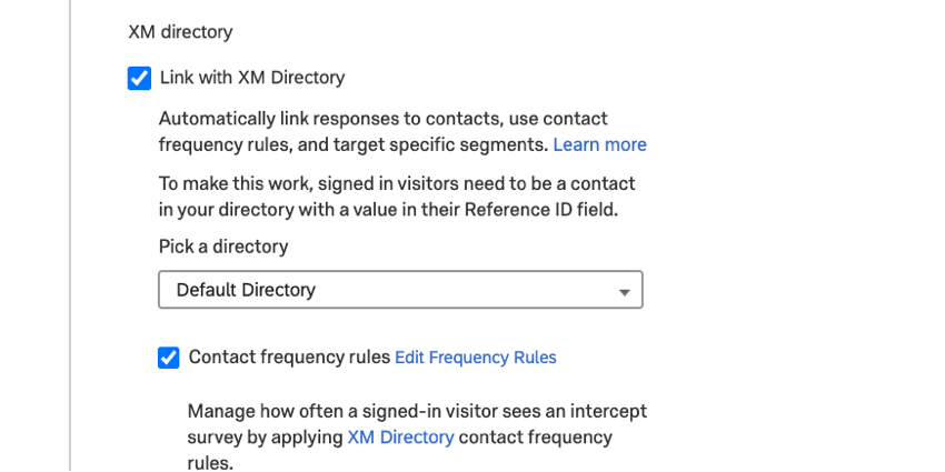 the contact frequency option in interceopt options