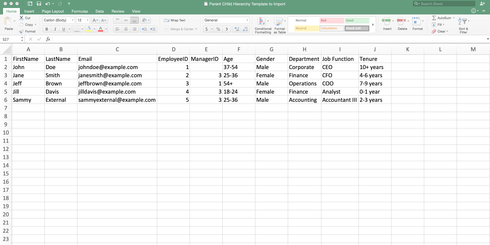 参加者 CSV のプレビュー