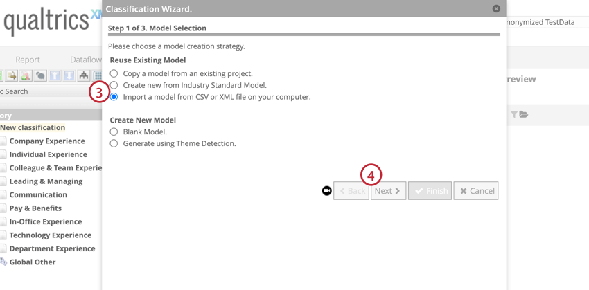 Modell aus csv importieren
