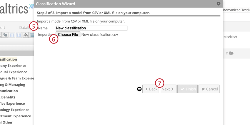 Assegnare un nome al modello e scegliere un file