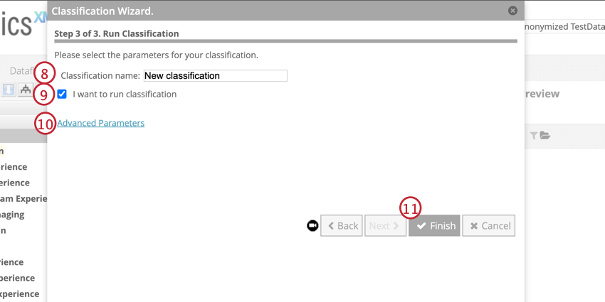 Name the classification and click finsih