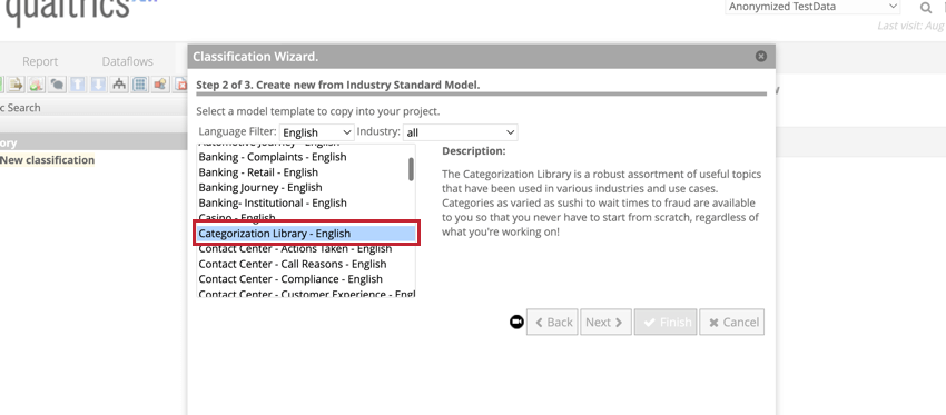 Categorization library