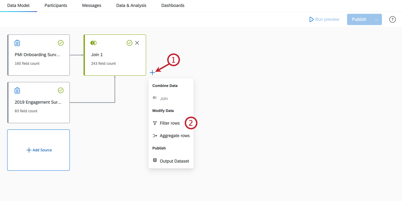 adding a filter within the data model