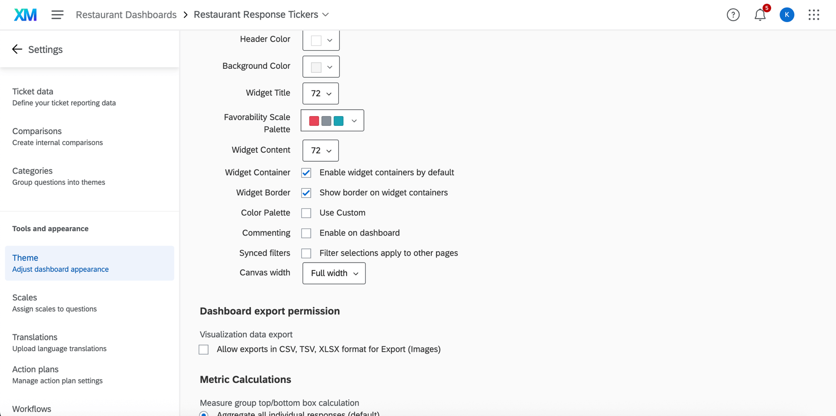 Configuración del tema del Tablero
