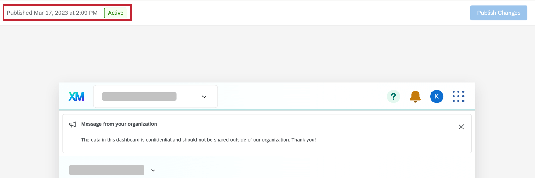 Indique létat affiché dans le menu de configuration de lapplication.