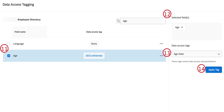 Create the data access tag
