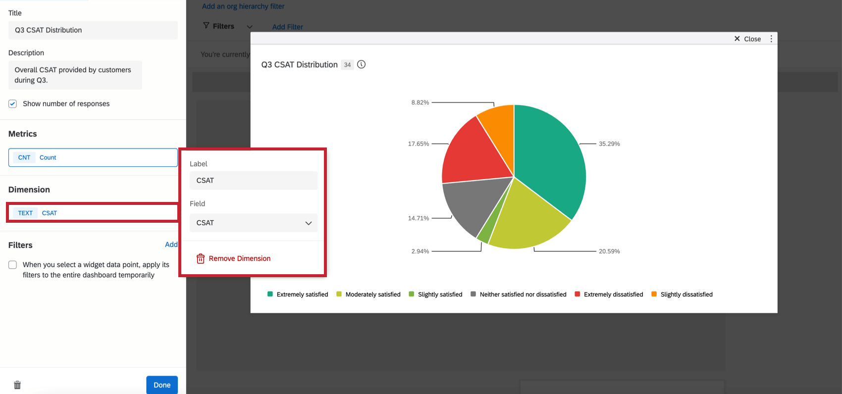 Mostra la personalizzazione delle dimensioni nelle impostazioni del widget.