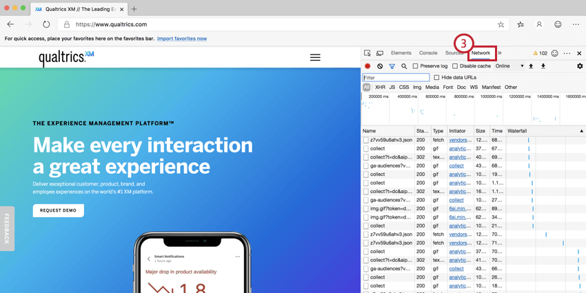 immagine della scheda di rete in microsoft edge