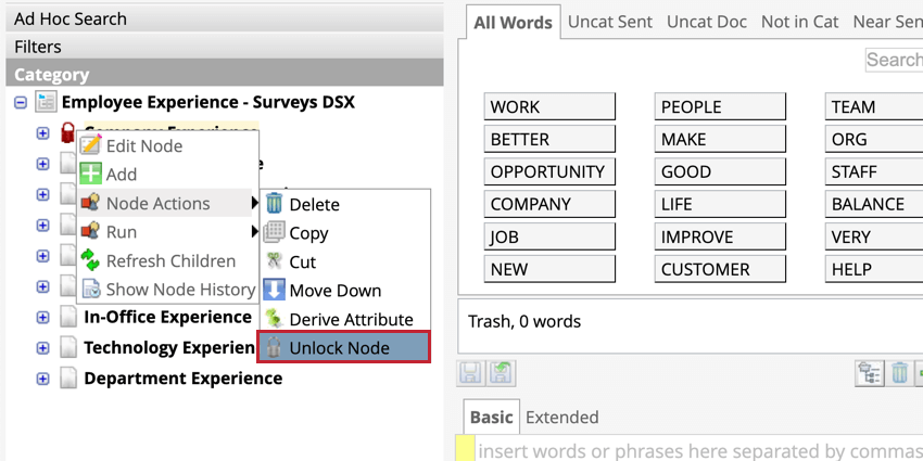 Unlock node through the node actions