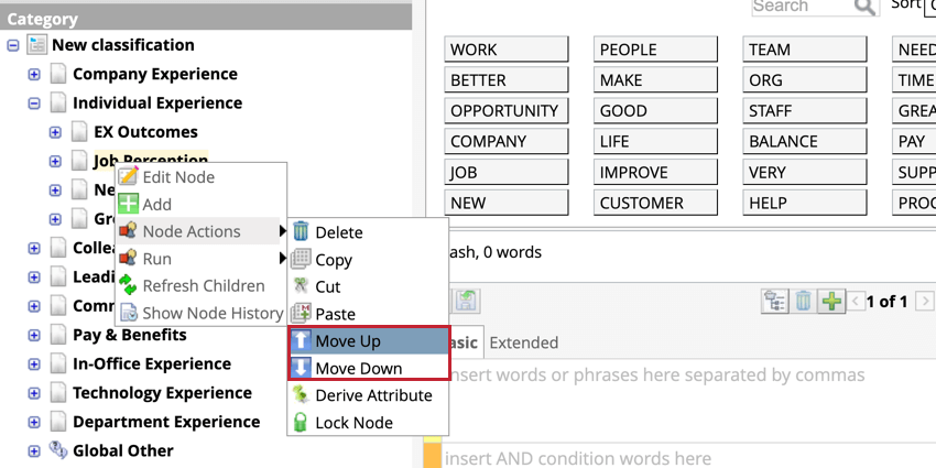 Move categories up or down
