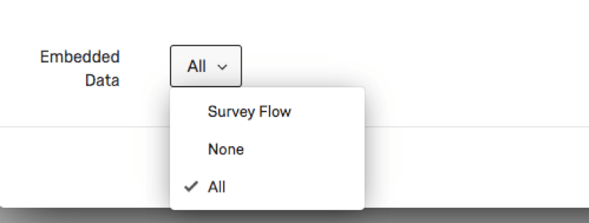 Bild der Auswahl im Dropdown-Feld für eingebettete Daten im Antwortbericht