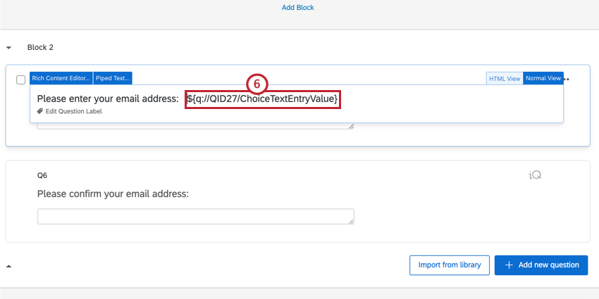 Kopieren des dynamischen Texts für die erste E-Mail-Frage