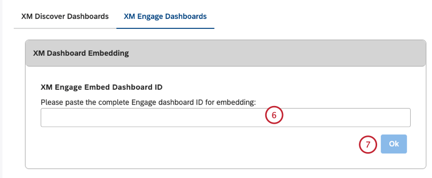 Inserire lID del dashboard