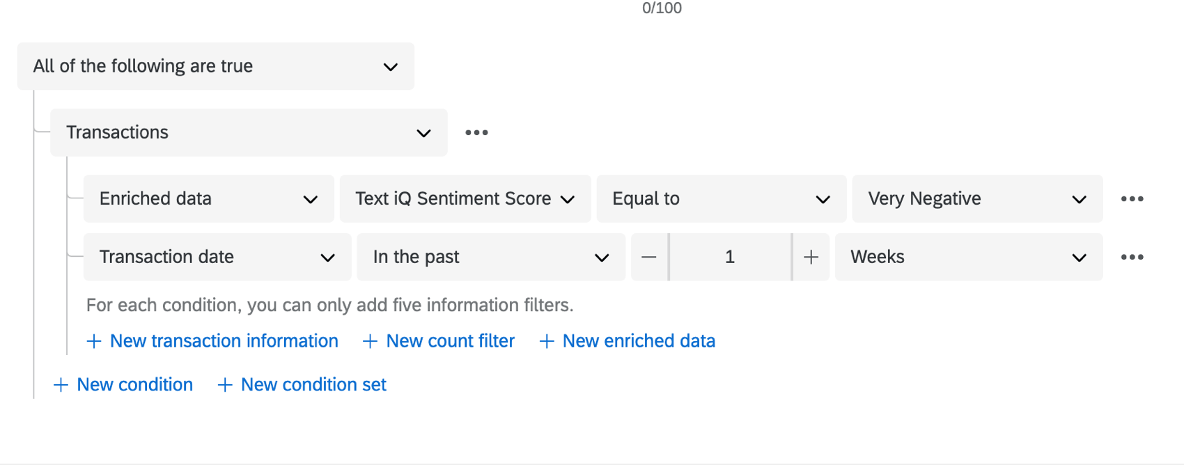 Example of a filter with enrichment data