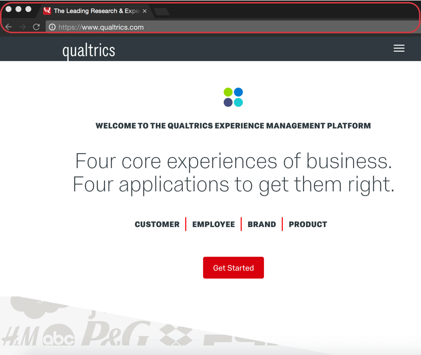 La barra degli indirizzi di un browser è evidenziata testo