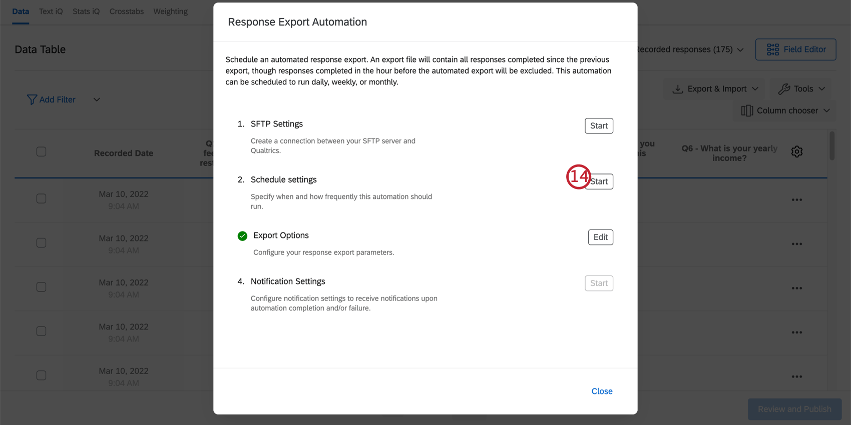 Cliquez sur démarrer à droite de Schedule Settings à létape 14