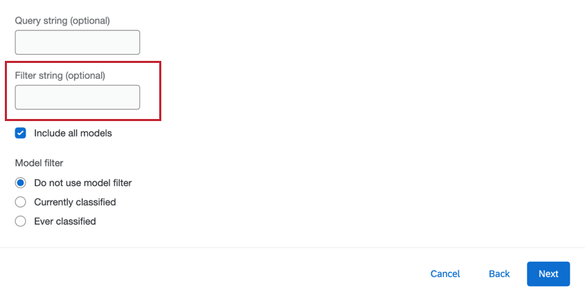 Filter String text box