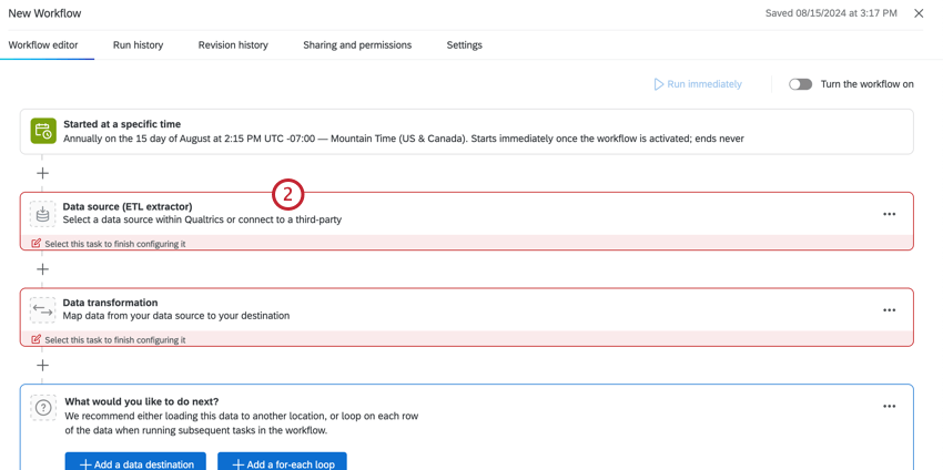Sélectionner un extracteur ETL