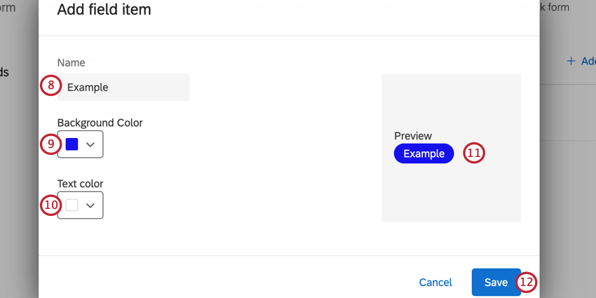 Anlegen eines neuen Feldelements