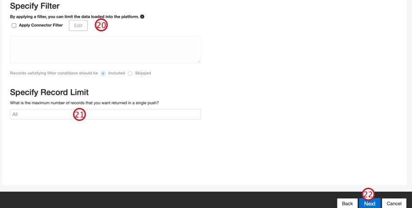 Adicionar um filtro de conector para filtro os dados de entrada