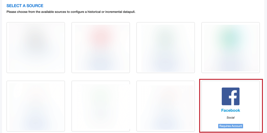 メニューのFacebookコネクターオプション