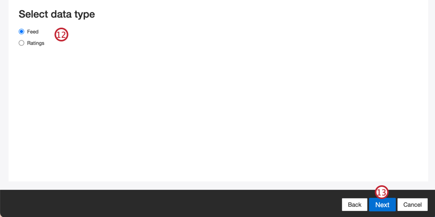 Seleção de feed ou classificações