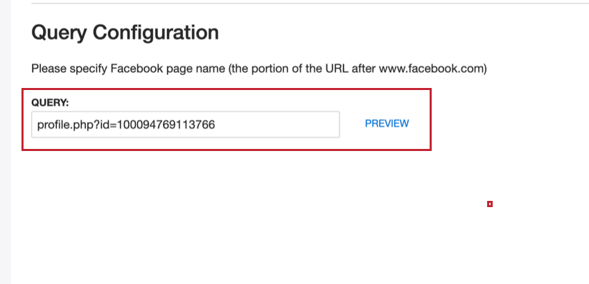 La consulta desde una URL de Facebook