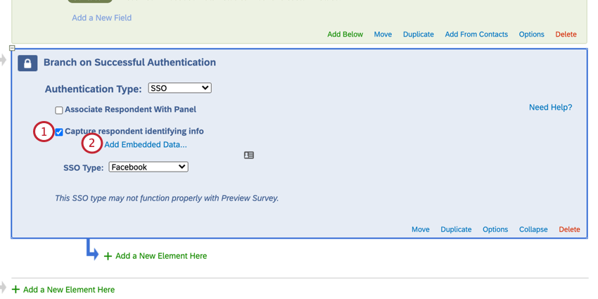 enabling capture respondent identifying info