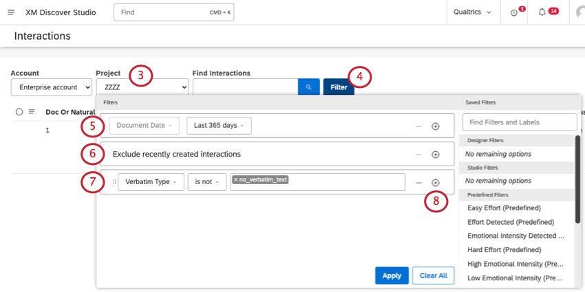 Creating a filter and adding filter information