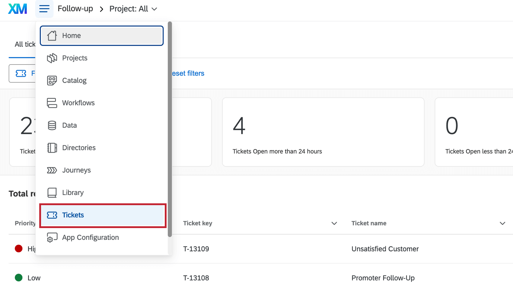 Tickets dans le menu de navigation que vous pouvez trouver sur chaque page du site web
