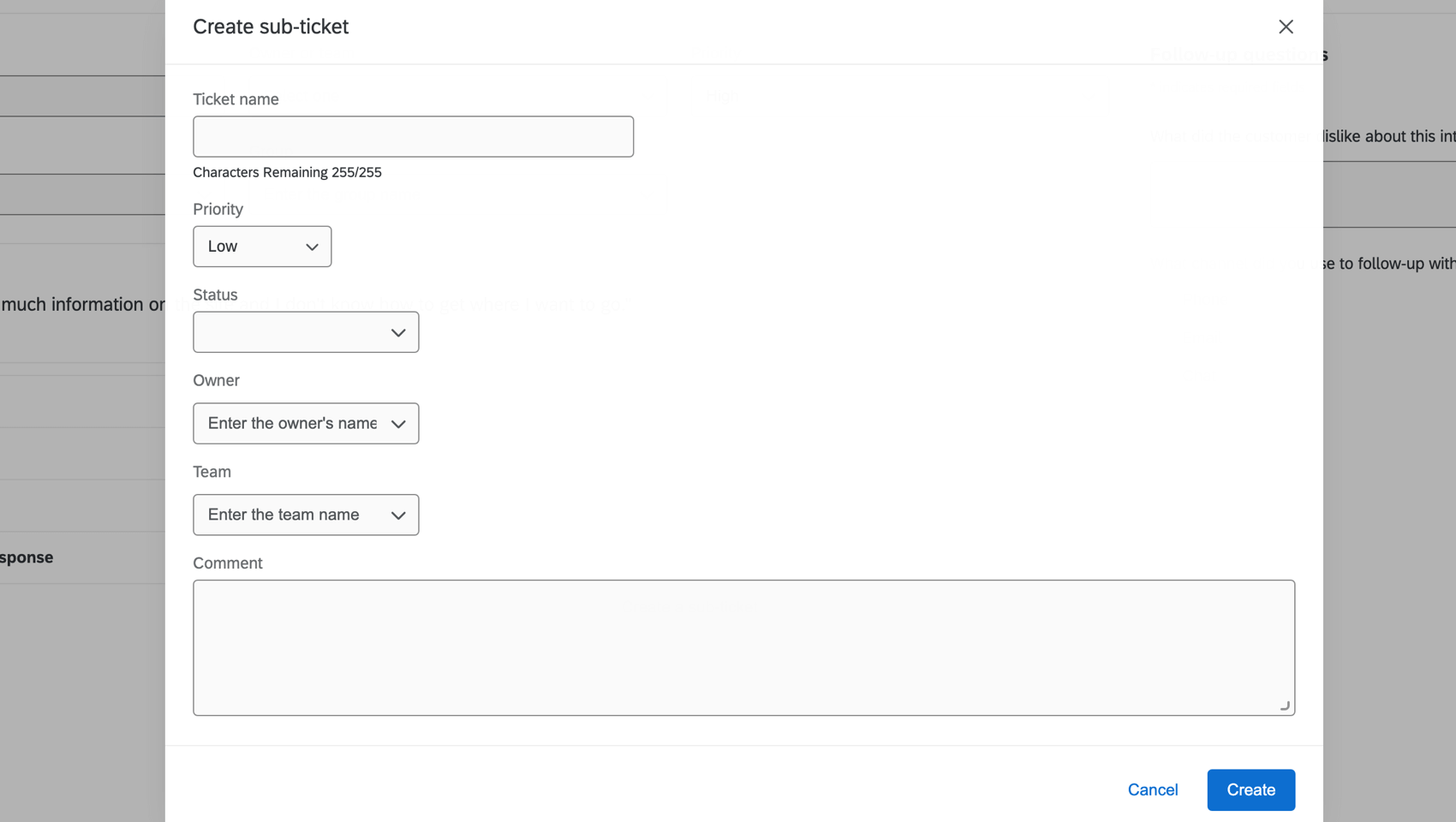 creando un sub-ticket