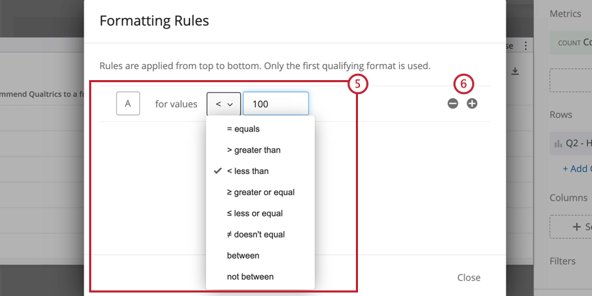 image of the formatting rules editor screen