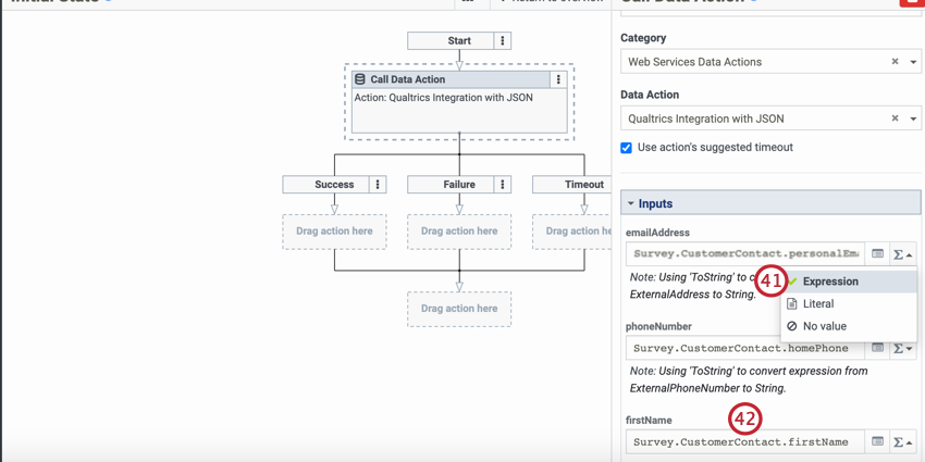 adding expressions to each property