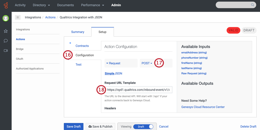 changing the request to POST and pasting our JSON url