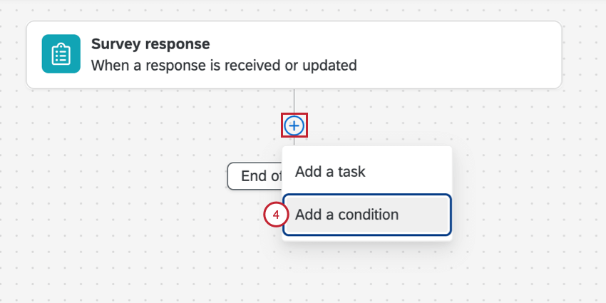 Adicionar uma condição em um fluxo de trabalho