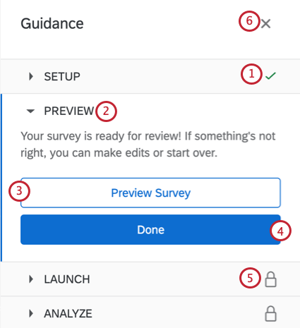uma ampliação do painel orientação. os diferentes aspectos são numerados