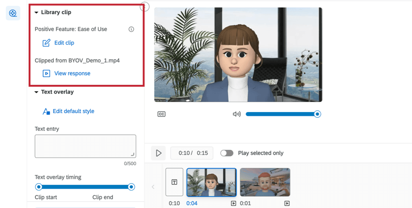 Section Vidéo de la bibliothèque
