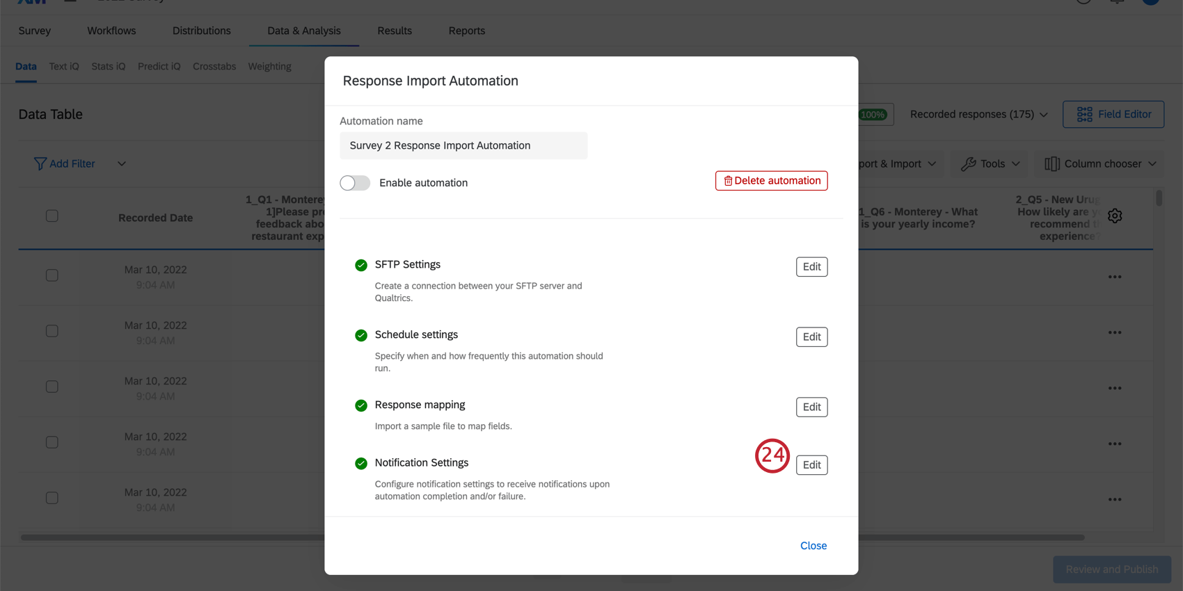 Clique em Edit (Editar) à direita de Notification Settings (Configurações de notificação)