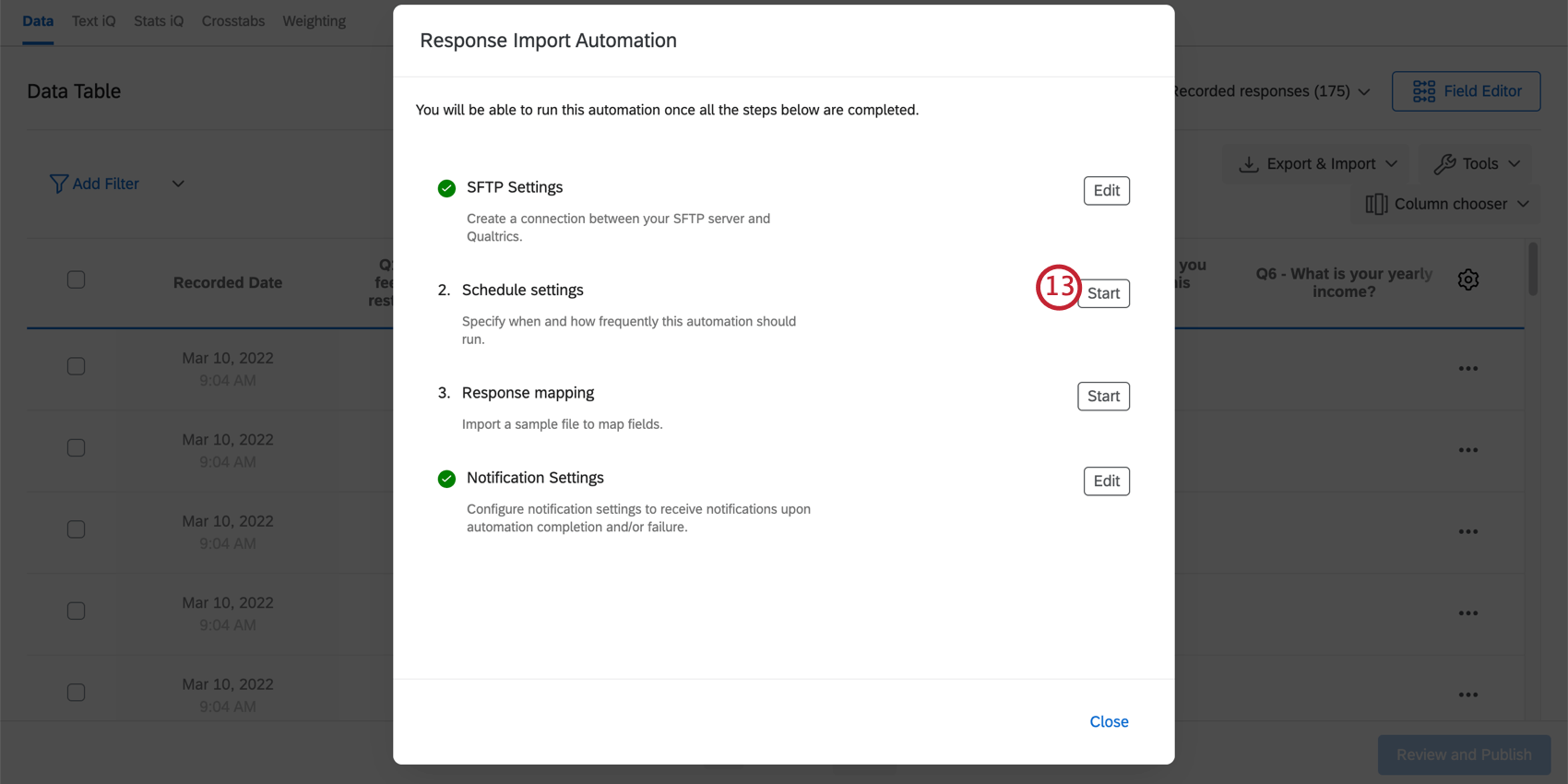 Cliquez sur Start à droite de Schedule Settings à létape 13